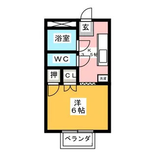 荒屋ハイツ一ノ瀬【1階】の間取り