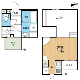 CB坪井クレアール【2階】の間取り