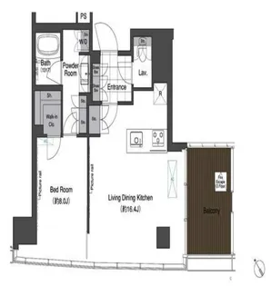 スカイハウス浜離宮【20階】の間取り