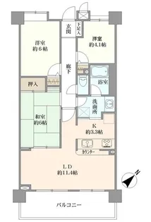 デ・リード稲城ステーションプラザ【2階】の間取り