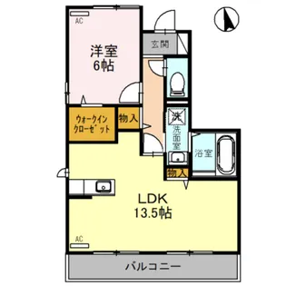 セジュール ハッピータウン【1階】の間取り