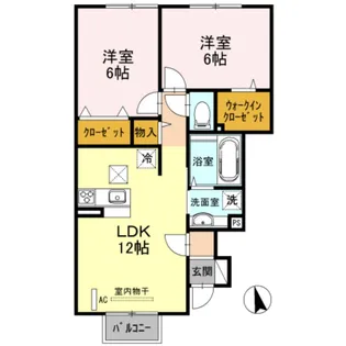 リッカティル【1階】の間取り