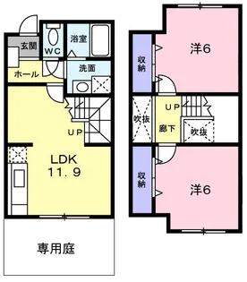 コロニアルヒルズ・オーク1【1階】の間取り