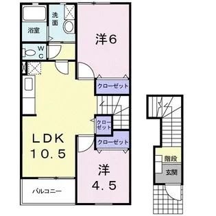 エスポワール58B【2階】の間取り