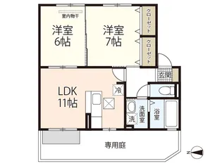 フォンテーヌ【1階】の間取り