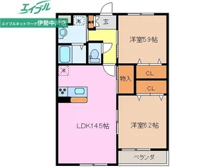 アイズタウン(V)【1階】の間取り