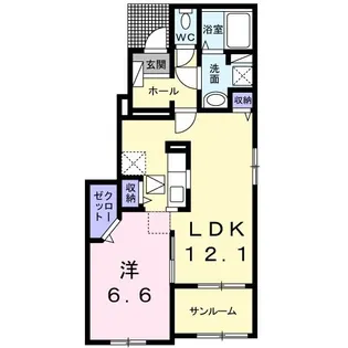 ソルティガ【1階】の間取り