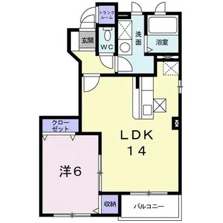 イースト ツー ヒルズ【1階】の間取り