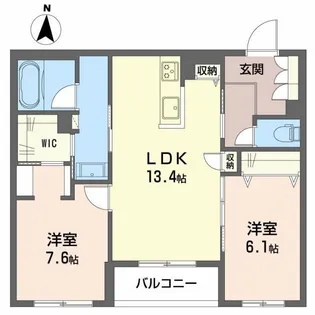 シャーメゾンリアン II【2階】の間取り