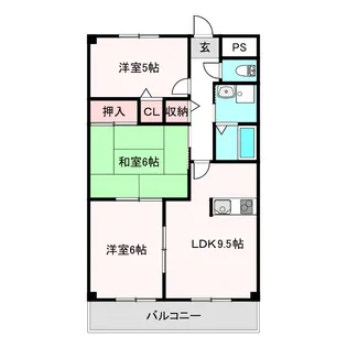 ヘリテージ森之宮【5階】の間取り