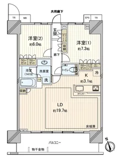 津田沼 ザ・タワー【36階】の間取り