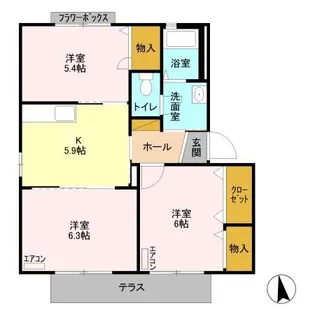 ディアコート【1階】の間取り