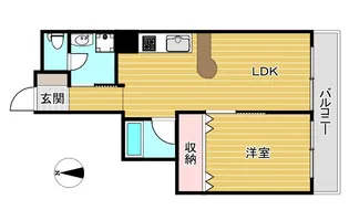 岡本パークマンション【1階】の間取り