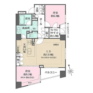 ザ・パークハウス芝公園【5階】の間取り