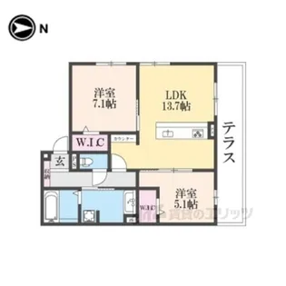 GRAMM桃山筑前【1階】の間取り