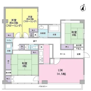 パサージュ砧【1階】の間取り
