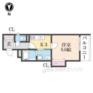 クリエオーレ小若江【1階】の間取り