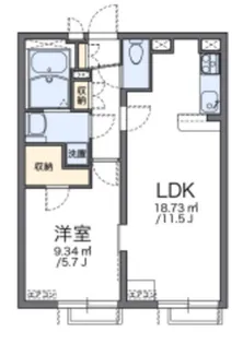 レオパレスエイムフル北千住【3階】の間取り