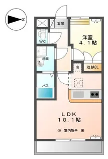 アリウス 1LDK【1階】の間取り