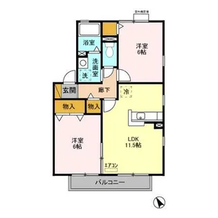 ステジュアン B【2階】の間取り