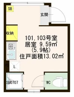 ハートコート東白楽【1階】の間取り