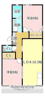 サンクエスB【1階】の間取り