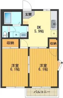 グリーンハウスハシモト【1階】の間取り