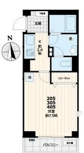 Vieuno 鐘ヶ淵【4階】の間取り