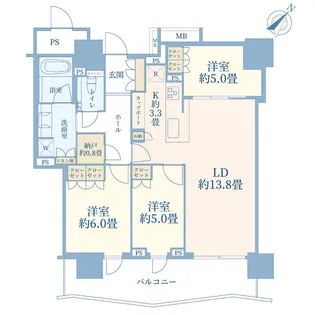 ブランズタワー豊洲【34階】の間取り