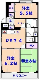 ミキハイム国府台弐番館【4階】の間取り