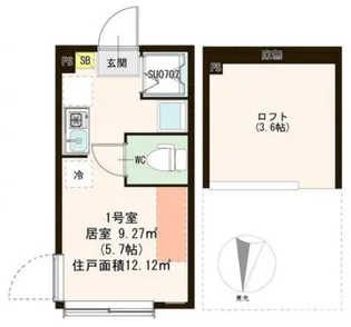 ハーモニーテラス沼袋【1階】の間取り