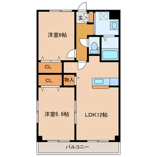 PLEASURE細島II【2階】の間取り