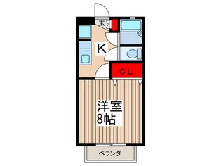 ハイツ桔梗【1階】の間取り