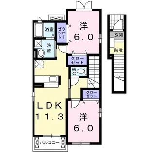 シャン・プレ・ロジュマンII【2階】の間取り
