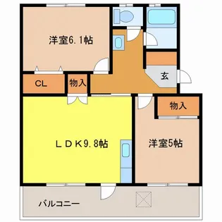 第二三晃マンション【5階】の間取り