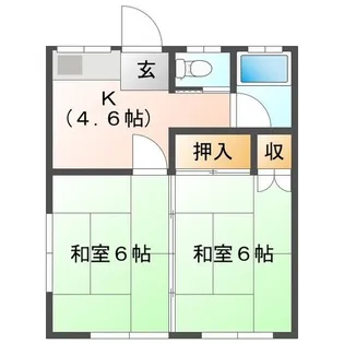 コーポさかえII【1階】の間取り