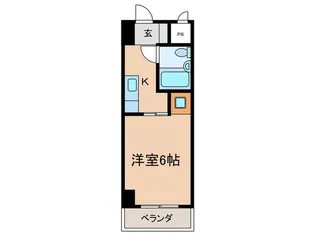 太田ワンルームマンション【4階】の間取り