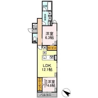 フロッドハーゲン【3階】の間取り