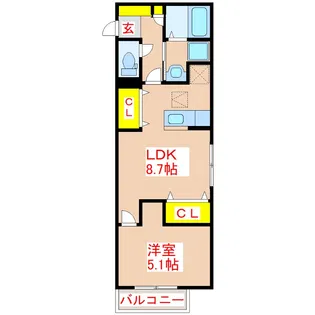 ラピス下荒田【1階】の間取り