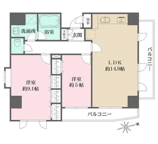 アフェア世田谷【5階】の間取り