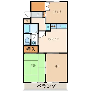 オリンピア東台【3階】の間取り