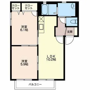 フローラルパークコート A101【1階】の間取り