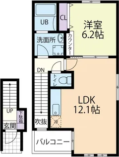 Doux maison 長塚 A 1LDK【2階】の間取り