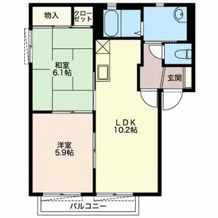 シャトーバリュージュ A【2階】の間取り