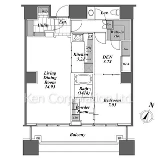 パークアクシス青山一丁目タワー【22階】の間取り