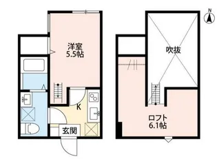 Rumah K.L.2(ルマケーエルツー)【2階】の間取り
