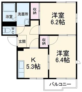 飯塚ハイツD【2階】の間取り