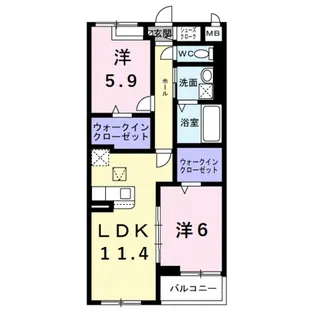 アイマコート 初芝【2階】の間取り