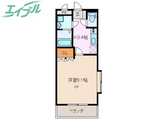 メルヴェール【1階】の間取り