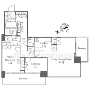 ザ・タワー横浜北仲【39階】の間取り